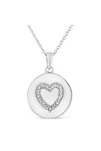 Prong-Set Diamond Accent Heart Emblemed Necklace